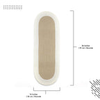 Table Runner Oval, Linen Textured Table Runner for Dining Table, 30x91 cm Farmhouse Boho Table Decor for Home Kitchen, Everyday Wedding Party Holiday Table Setting (Beige & Off-White)