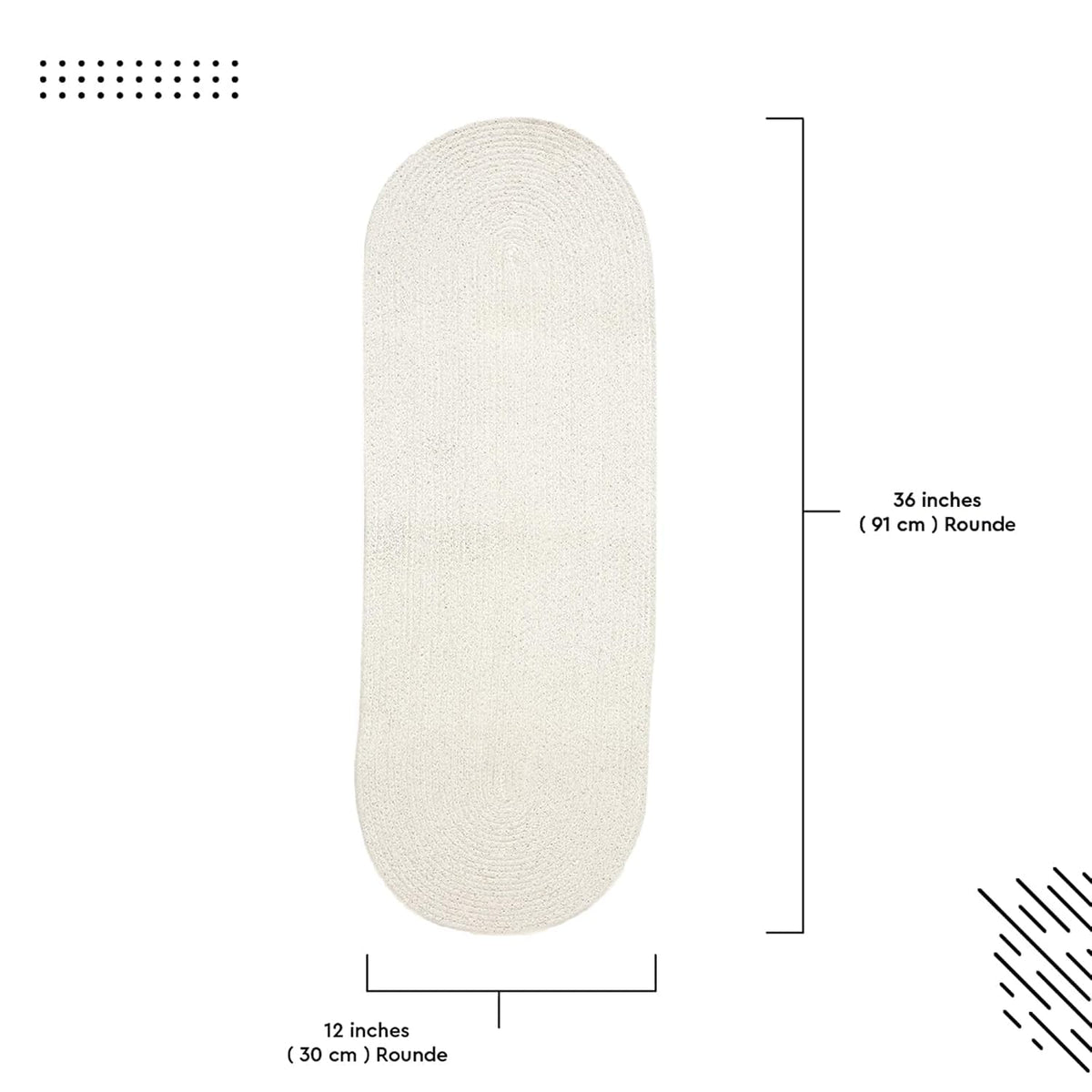 Table Runner Oval, Linen Textured Table Runner for Dining Table, 30x91 cm Farmhouse Boho Table Decor for Home Kitchen, Everyday Wedding Party Holiday Table Setting (Beige & Off-White)