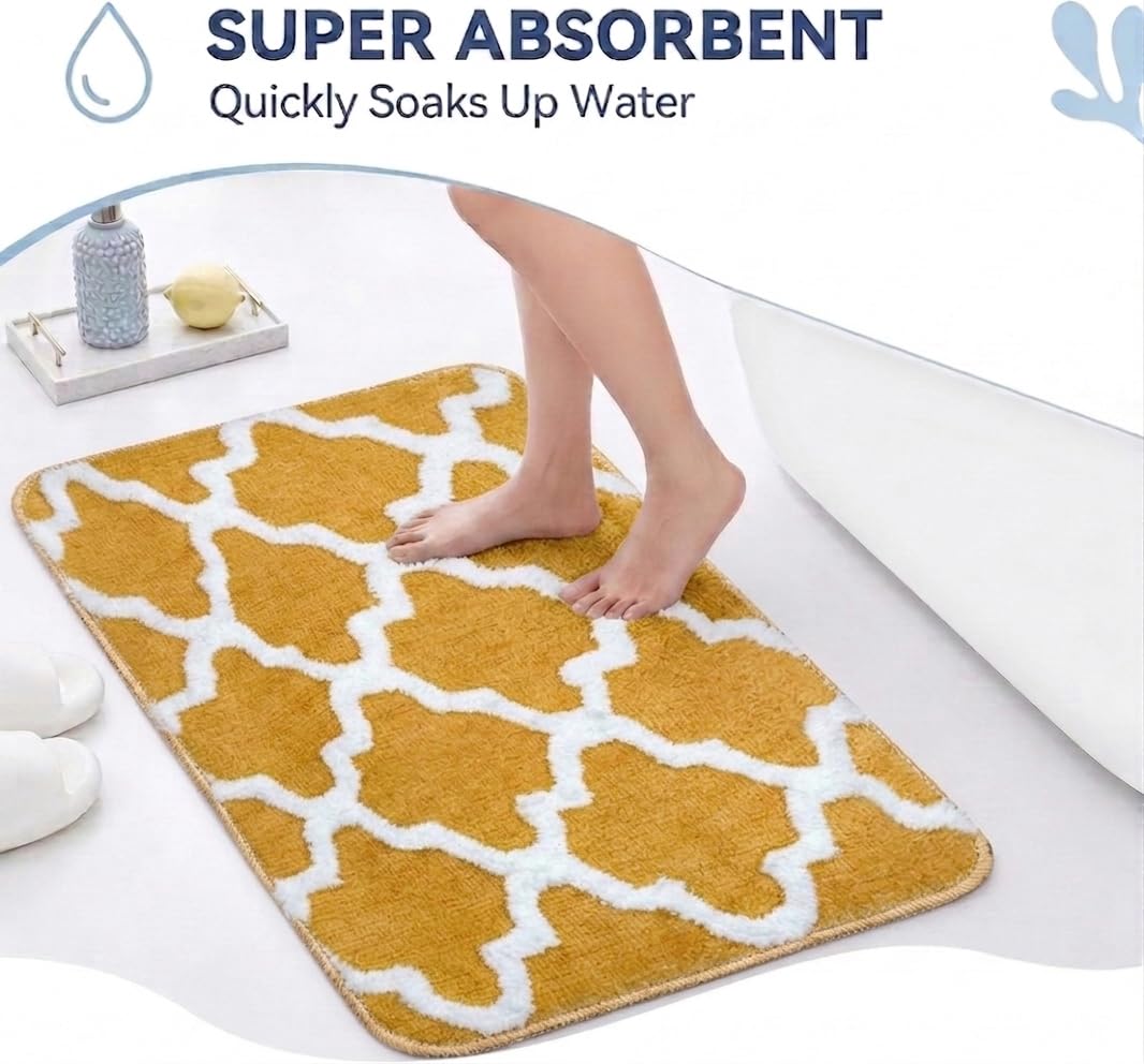 Microfiber Bath Mat 40x60 cm, Blue | Soft, Anti-Slip, Pack of 1