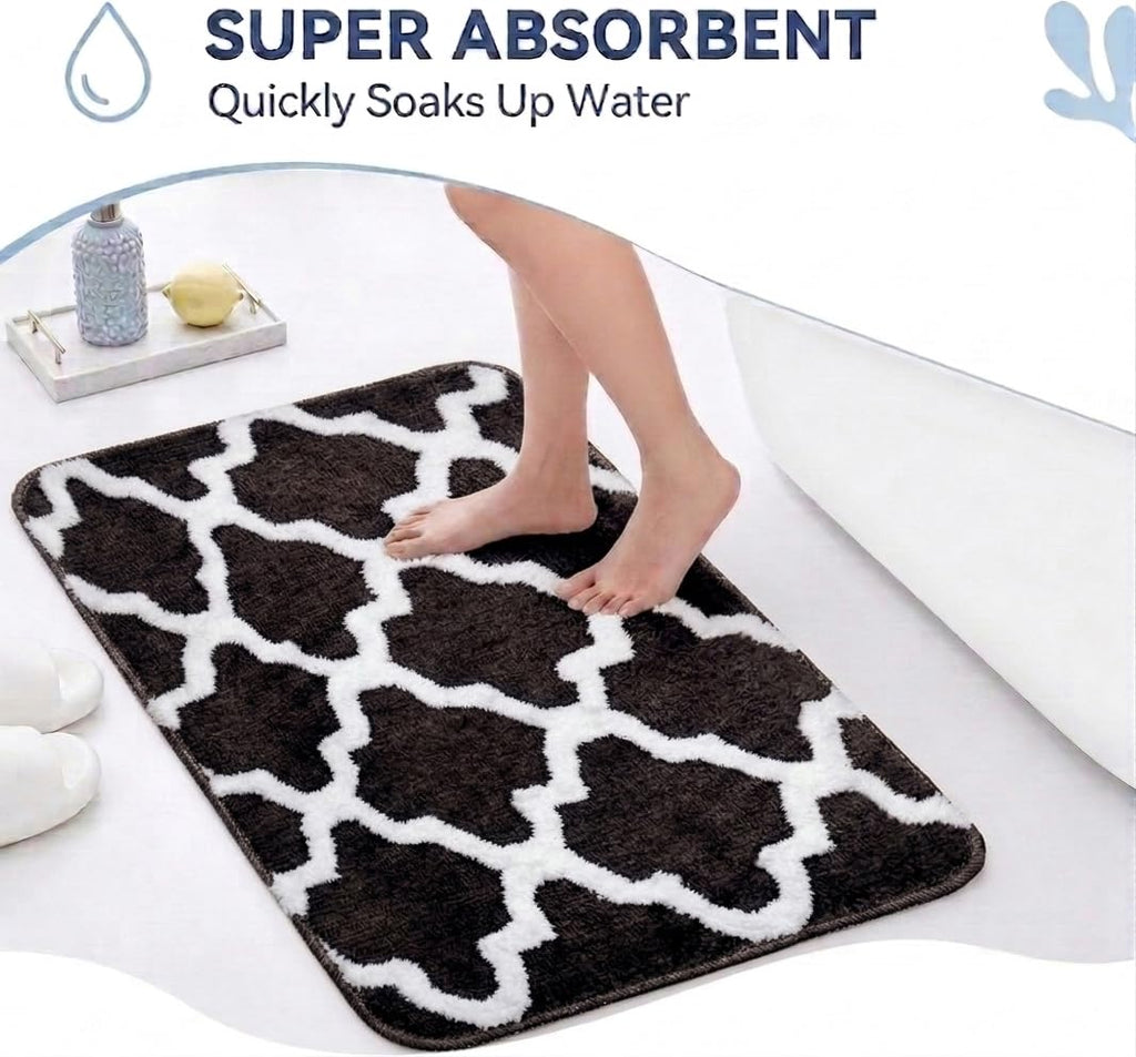Microfiber Bath Mat 40x60 cm, Blue | Soft, Anti-Slip, Pack of 1