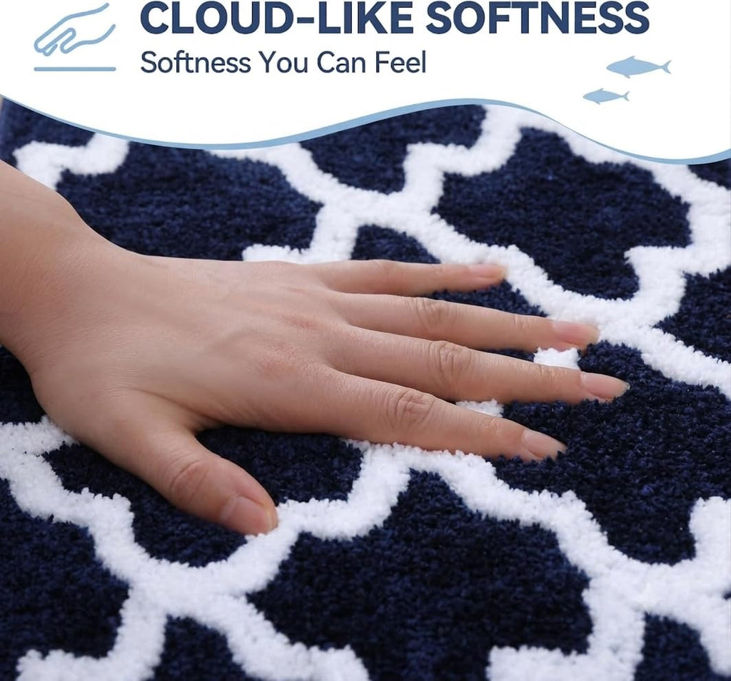 Microfiber Bath Mat 40x60 cm, Blue | Soft, Anti-Slip, Pack of 1