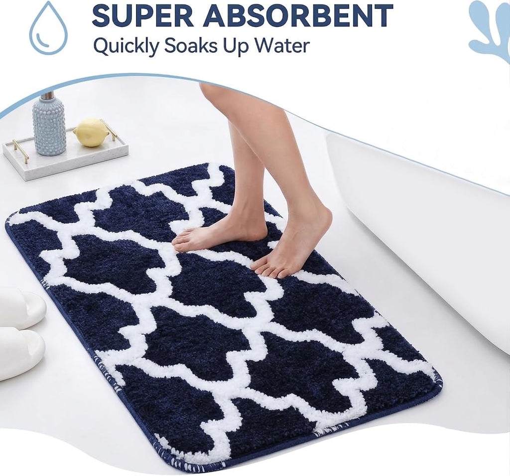 Microfiber Bath Mat 40x60 cm, Blue | Soft, Anti-Slip, Pack of 1