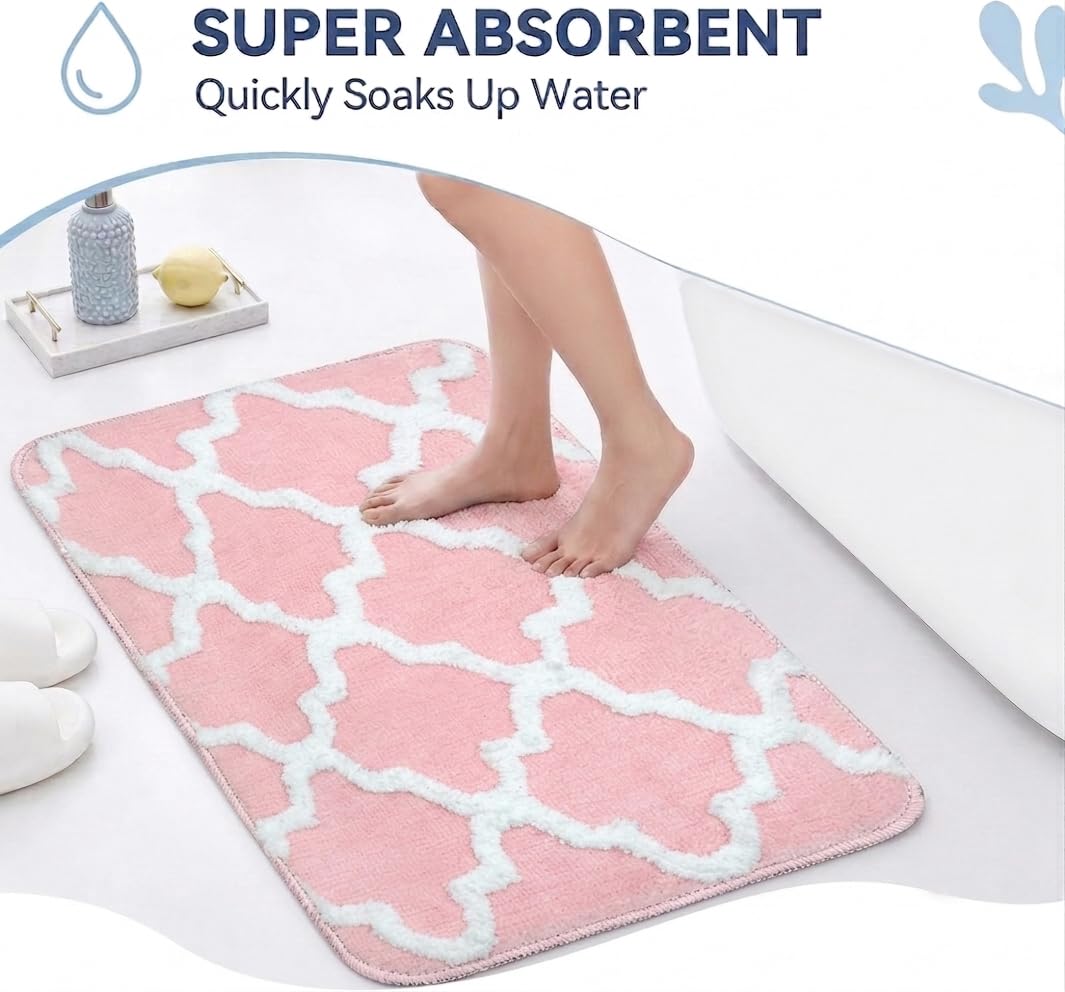 Microfiber Bath Mat 40x60 cm, Blue | Soft, Anti-Slip, Pack of 1