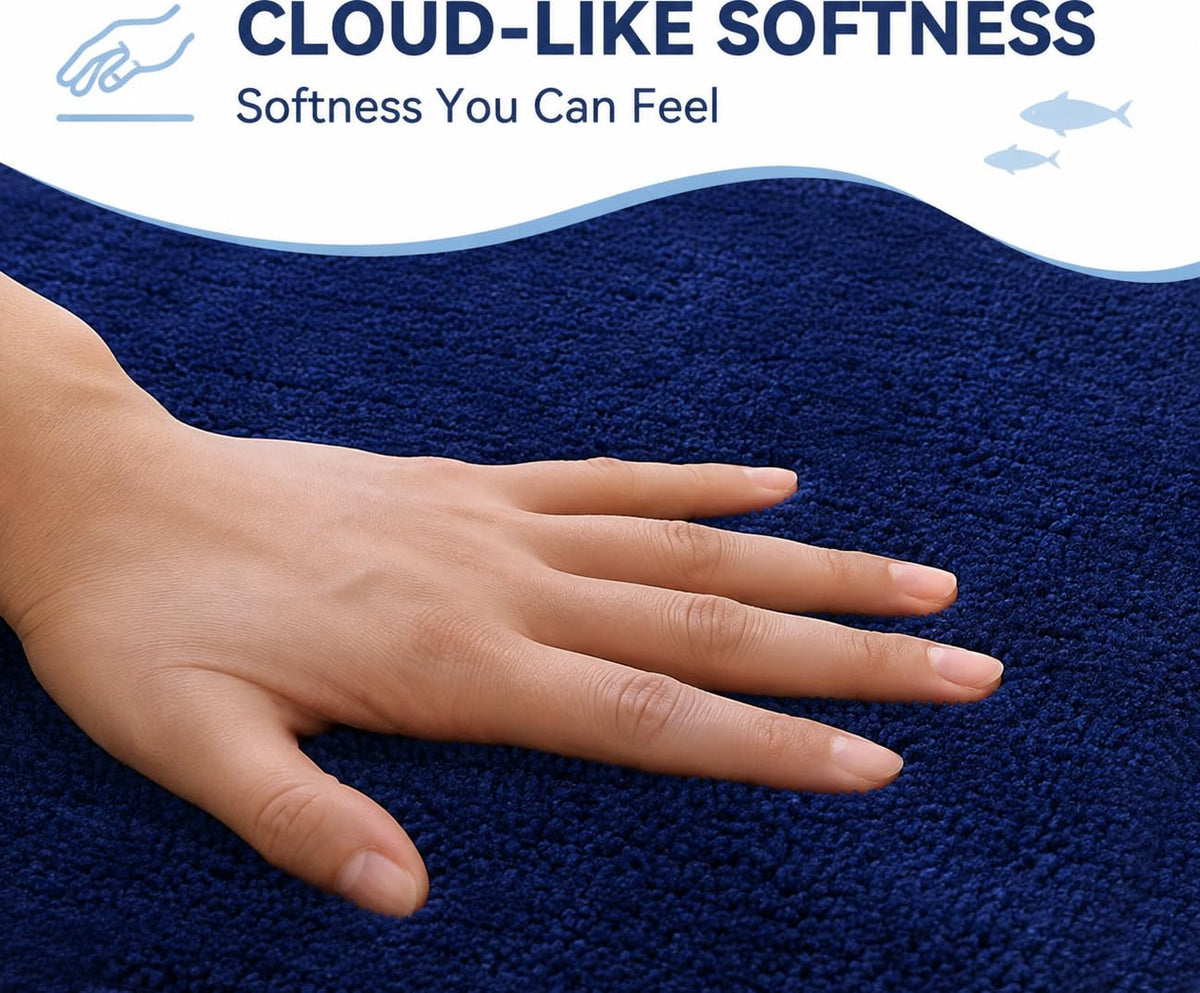 Bath Mat 40x60 cm | Soft Plush Quick Dry | Non-Slip Floor Mat