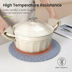 Cotton Round Braided Placemats & Coasters Set, Beige | 6 Placemats (30 cm) + 6 Coasters (11 cm) | Heat Resistant, Eco-Friendly, Easy to Clean | Includes Storage Box (Blue)