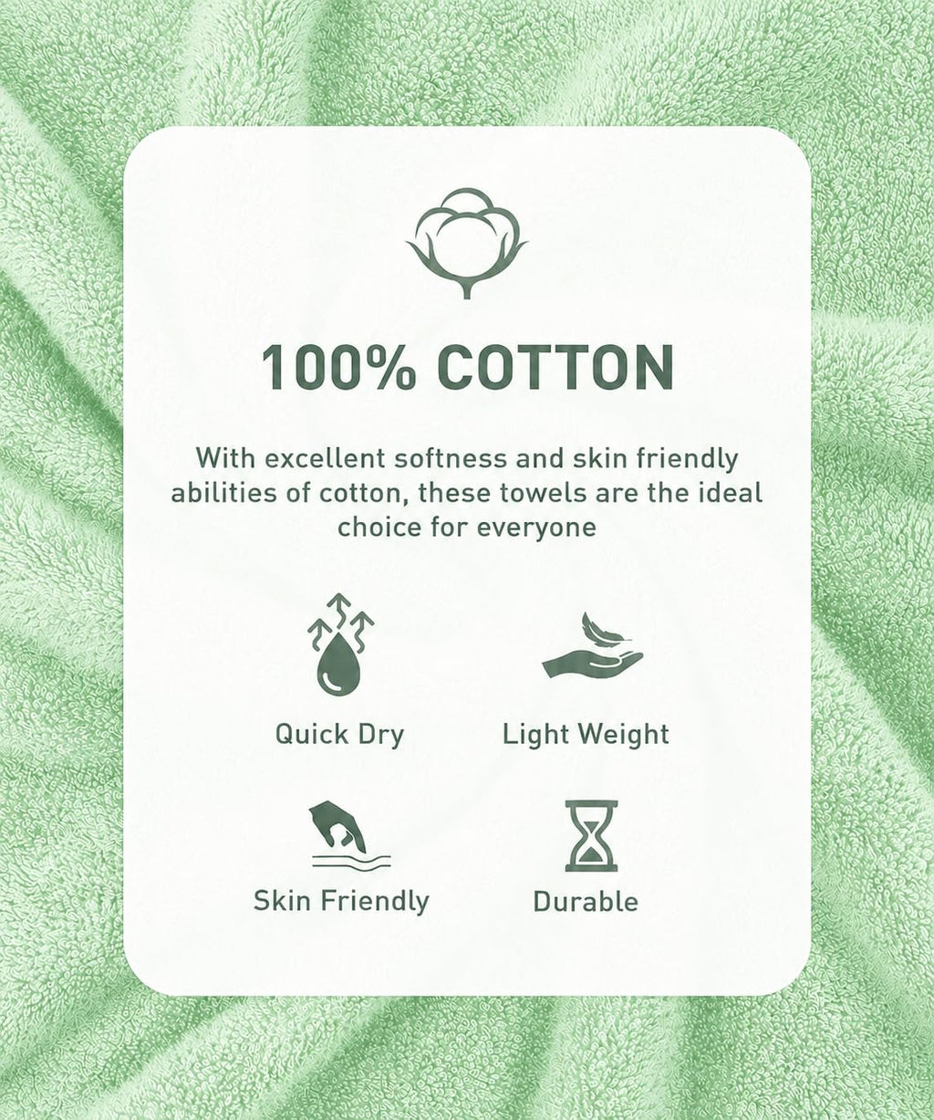 Cotton Bath Towel 75x150 cm | Soft Absorbent Quick-Dry Towel