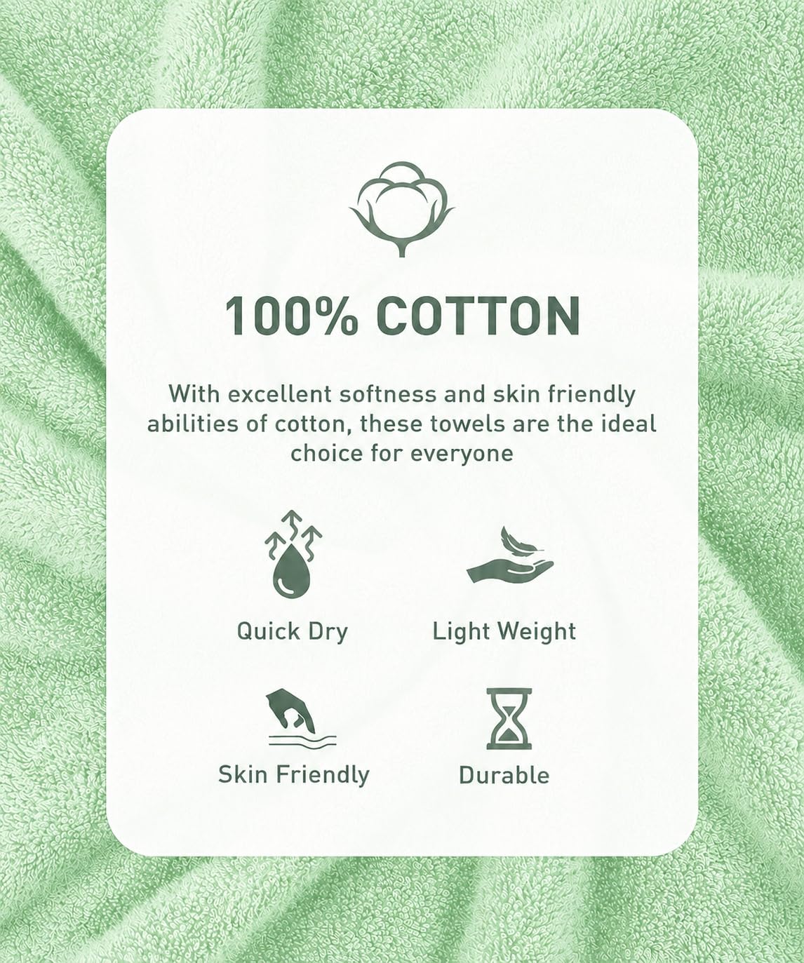 Cotton Bath Towel 75x150 cm | Soft Absorbent Quick-Dry Towel