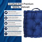 Floor Seating Cushion for Adults, Thick Tufted Floor Pillow with Carry Handle, Square Meditation Cushion for Yoga, Reading & Home Decor, 40x40x8 cm (Blue)