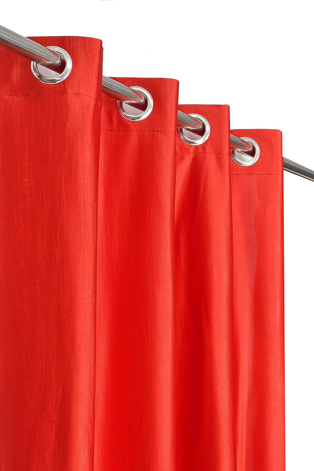 Long Crush Plain Curtain with Eyelet Rings | Solid Color Polyester Curtain for Window & Door | Semi Transparent Curtain for Bedroom, Living Room, Balcony & Home Decor (Blue, Door)