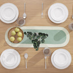 Table Runner Oval, Linen Textured Table Runner for Dining Table, 30x91 cm Farmhouse Boho Table Decor for Home Kitchen, Everyday Wedding Party Holiday Table Setting (Beige & Off-White)
