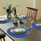 Cotton Round Braided Placemats & Coasters Set, Beige | 6 Placemats (30 cm) + 6 Coasters (11 cm) | Heat Resistant, Eco-Friendly, Easy to Clean | Includes Storage Box (Blue)