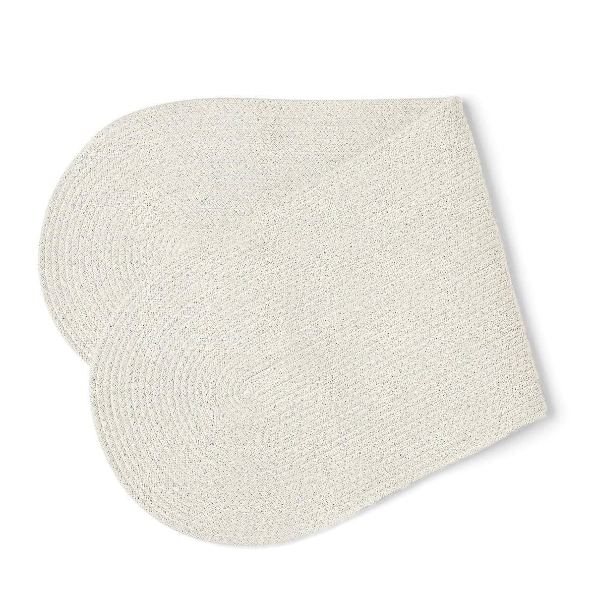 Table Runner Oval, Linen Textured Table Runner for Dining Table, 30x91 cm Farmhouse Boho Table Decor for Home Kitchen, Everyday Wedding Party Holiday Table Setting (Beige & Off-White)