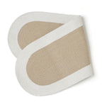 Table Runner Oval, Linen Textured Table Runner for Dining Table, 30x91 cm Farmhouse Boho Table Decor for Home Kitchen, Everyday Wedding Party Holiday Table Setting (Beige & Off-White)