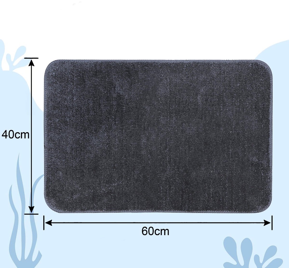 Bath Mat 40x60 cm | Soft Plush Quick Dry | Non-Slip Floor Mat