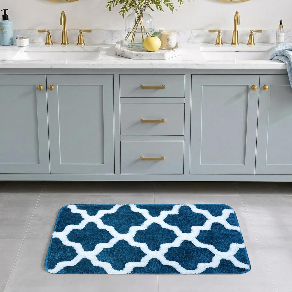 Microfiber Bath Mat 40x60 cm, Blue | Soft, Anti-Slip, Pack of 1