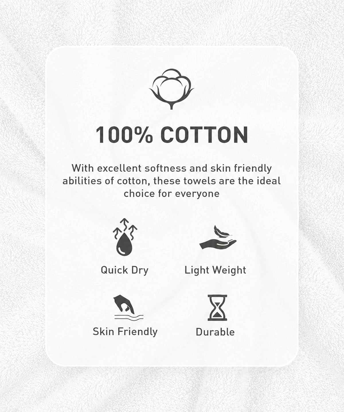 White Cotton Bath Towel 75X150 cm | Soft Absorbent Large Bathing.