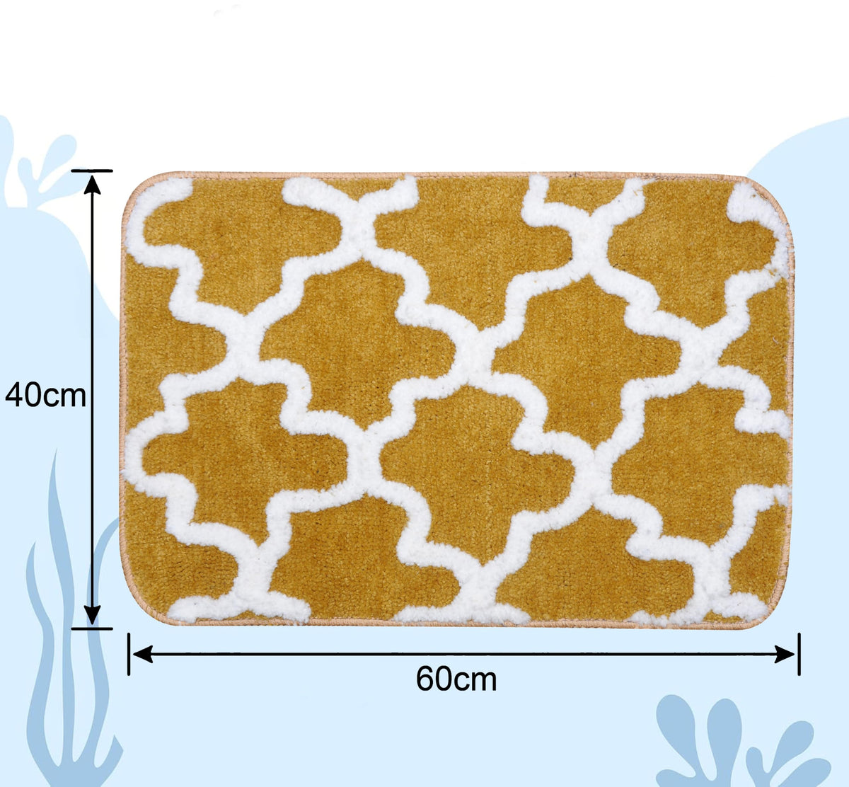 Microfiber Bath Mat 40x60 cm, Blue | Soft, Anti-Slip, Pack of 1