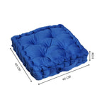Floor Seating Cushion for Adults, Thick Tufted Floor Pillow with Carry Handle, Square Meditation Cushion for Yoga, Reading & Home Decor, 40x40x8 cm (Blue)