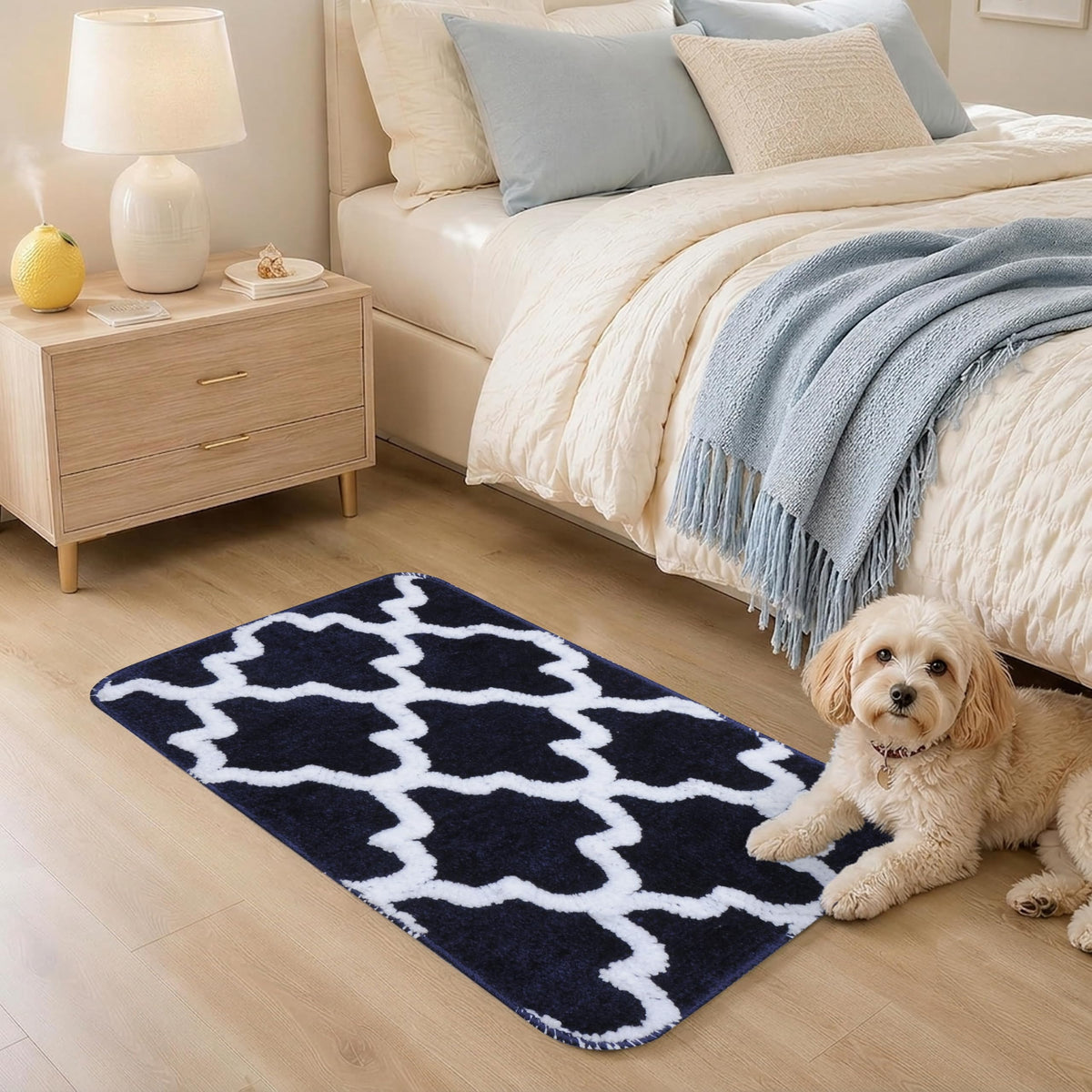 Microfiber Bath Mat 40x60 cm, Blue | Soft, Anti-Slip, Pack of 1