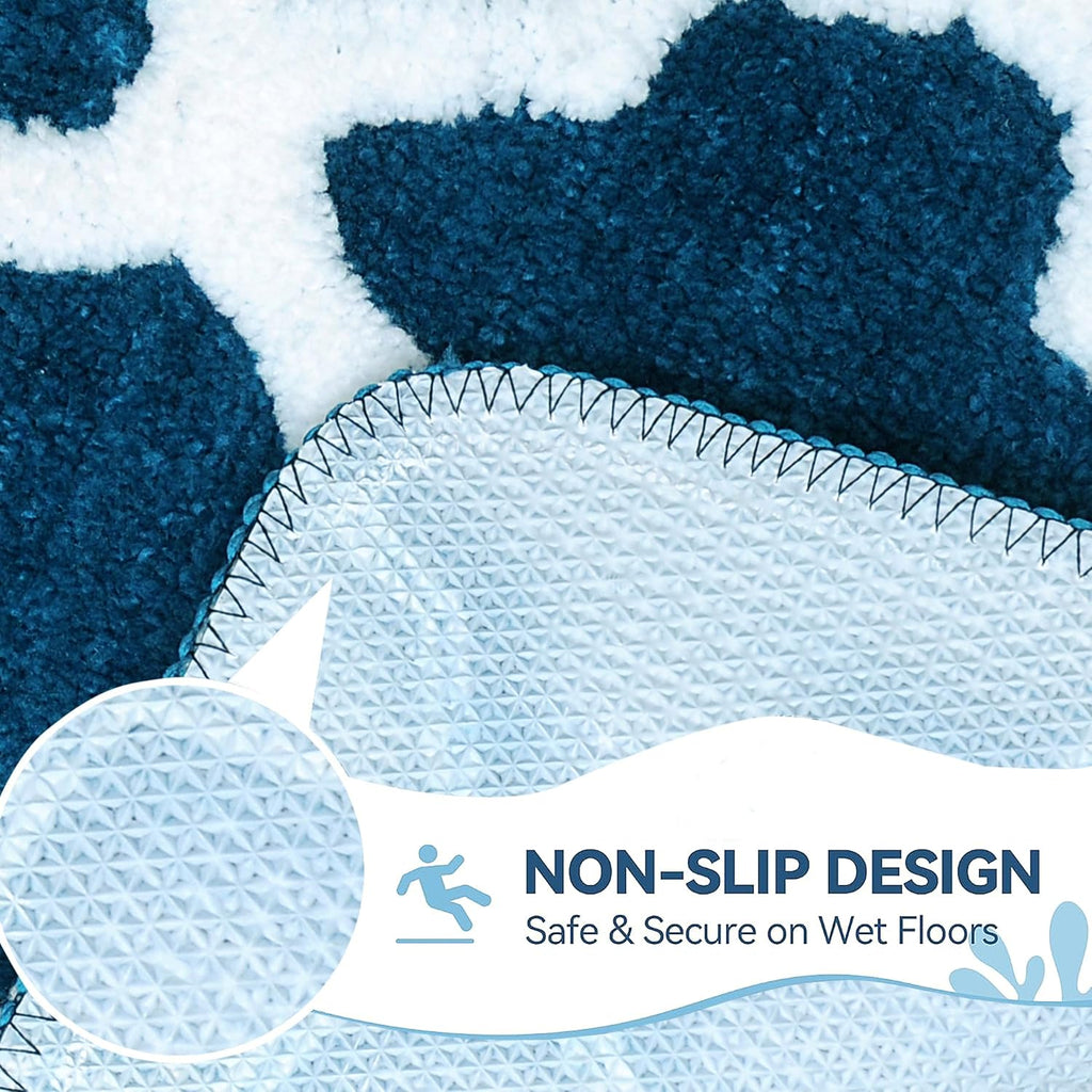 Microfiber Bath Mat 40x60 cm, Blue | Soft, Anti-Slip, Pack of 1